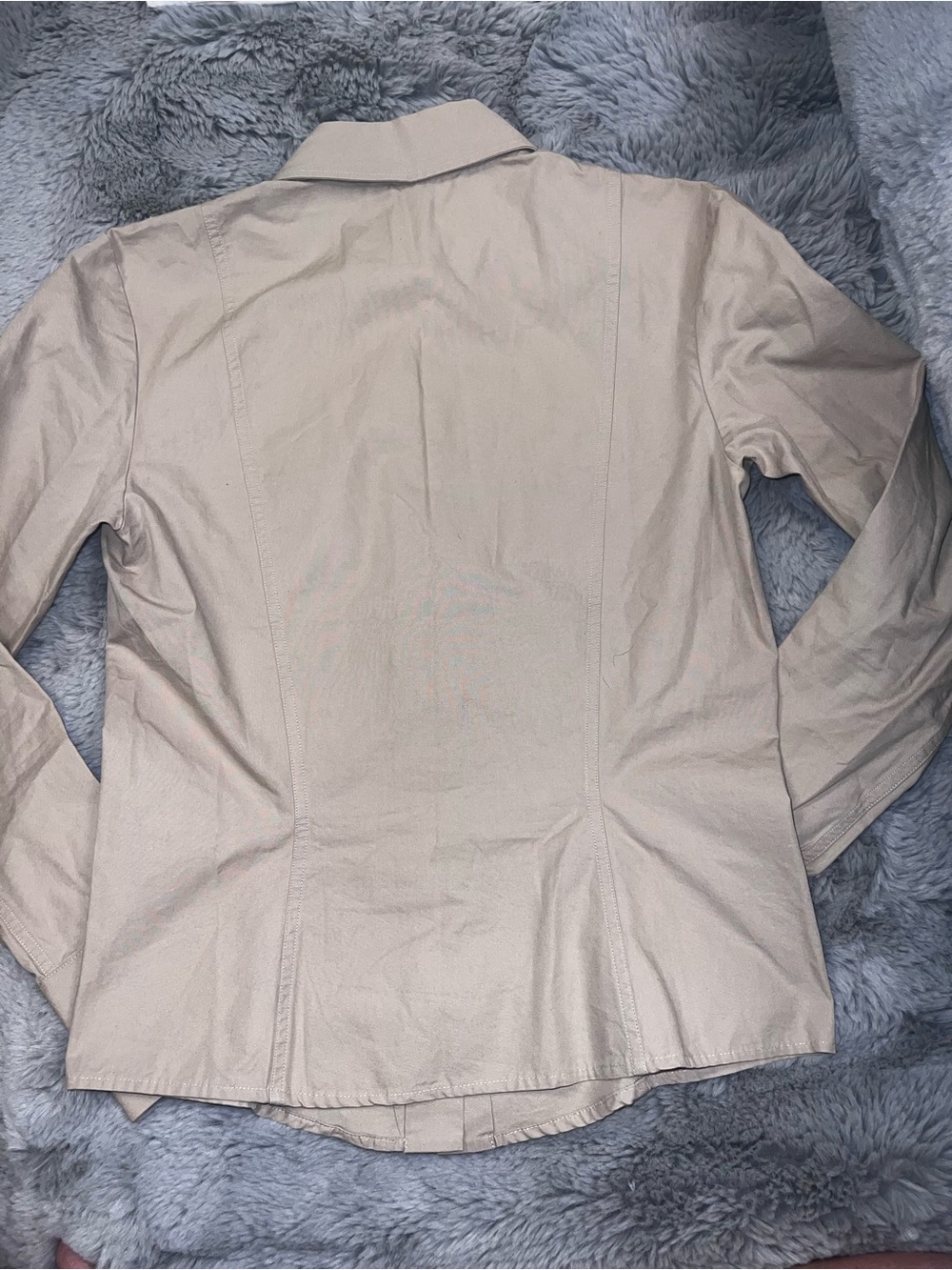 GUCCI Beige Button-Up Shirt - Classic Collared Made in ITALY 38 EU size 2 4 XS - Picture 5 of 13